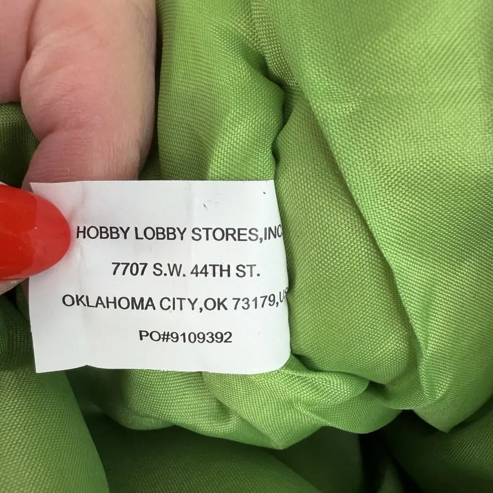 Christmas Stocking Red‎ White Striped Green Cuff Hobby Lobby 2017 Hanging